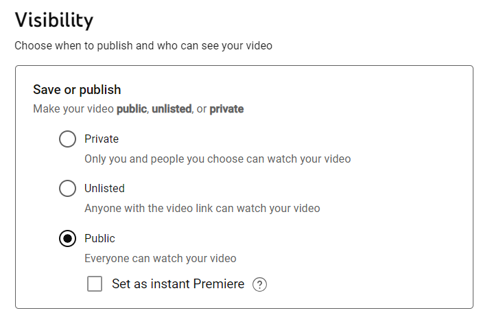 Visibility on YouTube